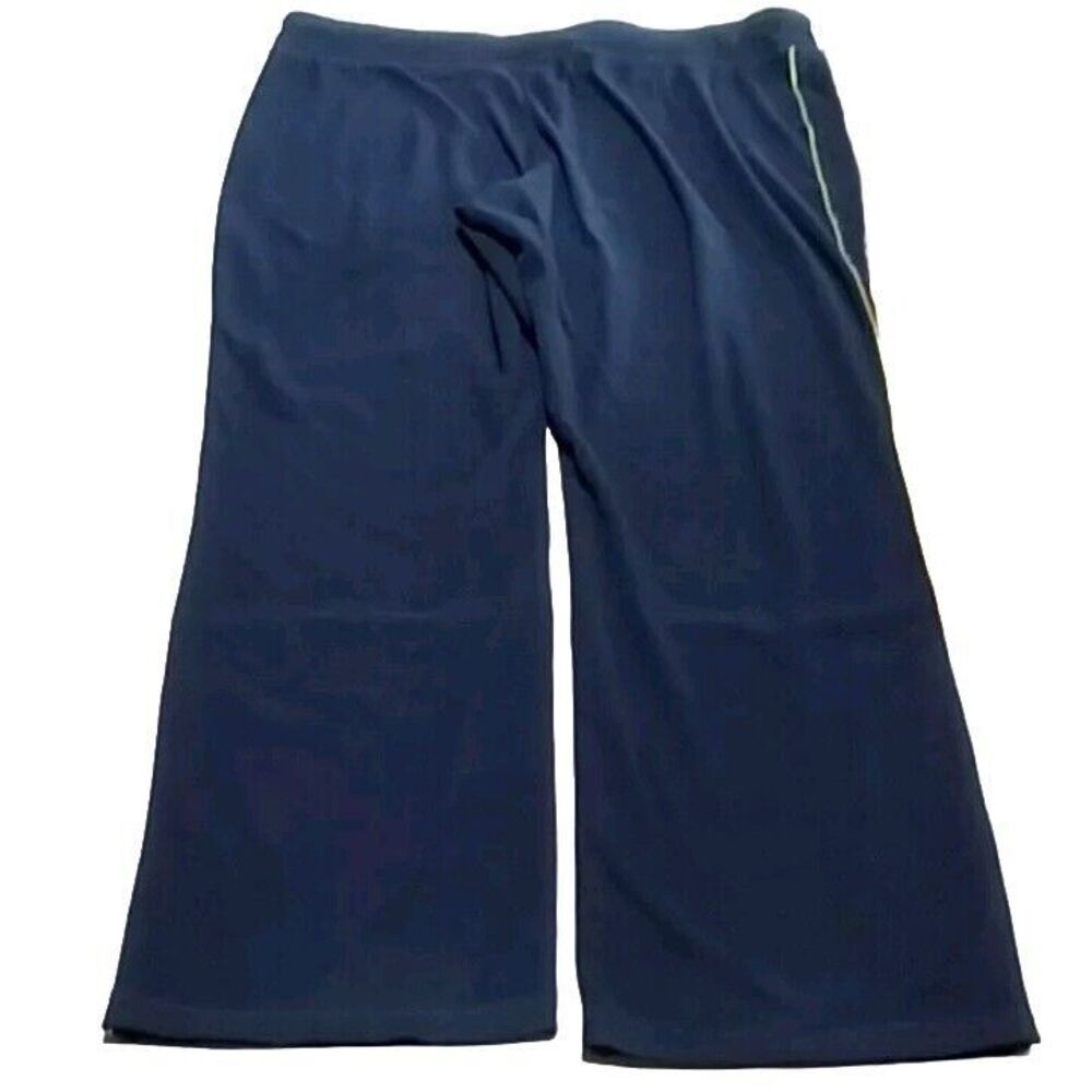 Tek Gear Mens Junior Large Sweatpants Navy Blue Lime Green Straight Leg Lounge - Picture 2 of 14